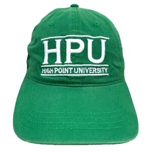 High Point University Hat Cap‎ Strap Back Green White Spell Out Adjustable Adult